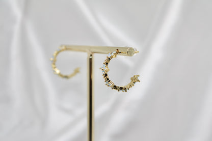 Floral Hoop Earrings