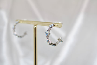 Floral Hoop Earrings