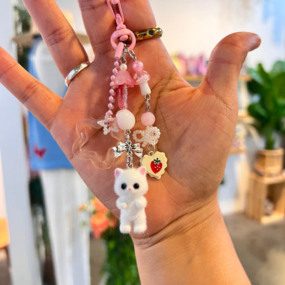 Calico Critter Cat Keychain Charm