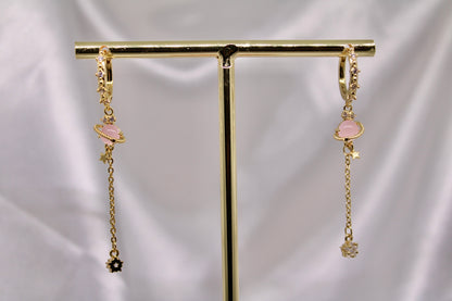 Pink Space Earrings as
