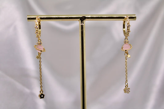 Pink Space Earrings as