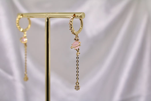 Pink Space Earrings as