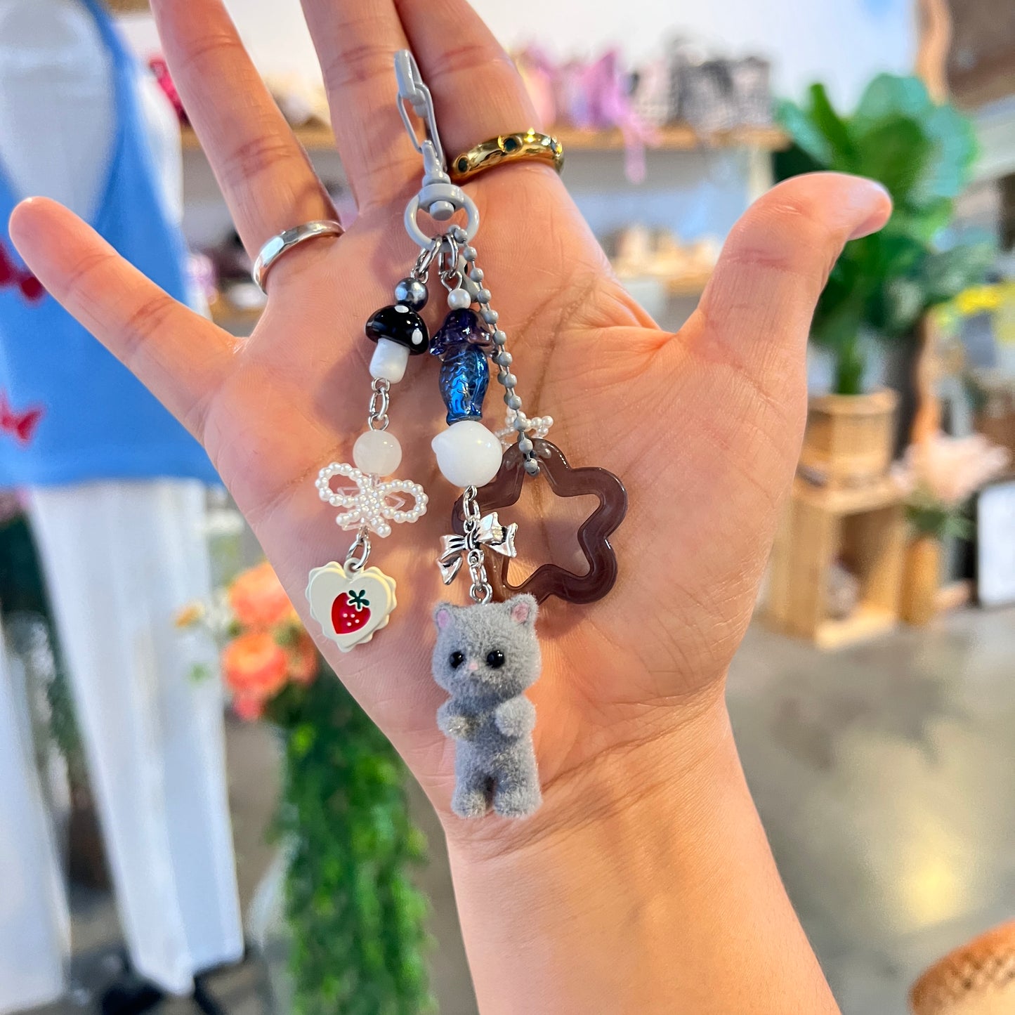 Calico Critter Cat Keychain Charm