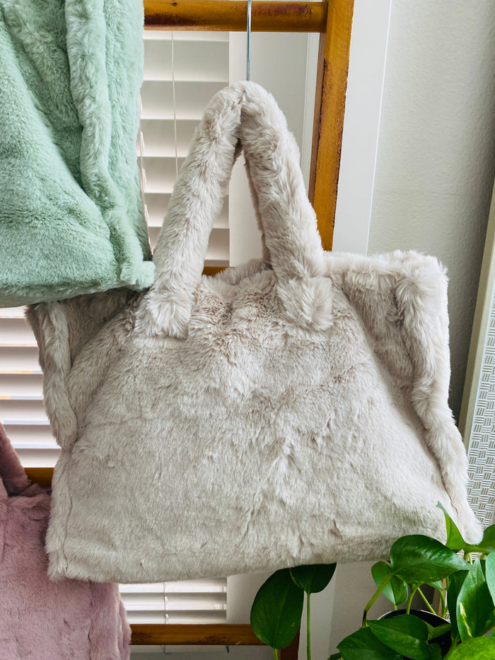 Fuzzy Tote Handbag