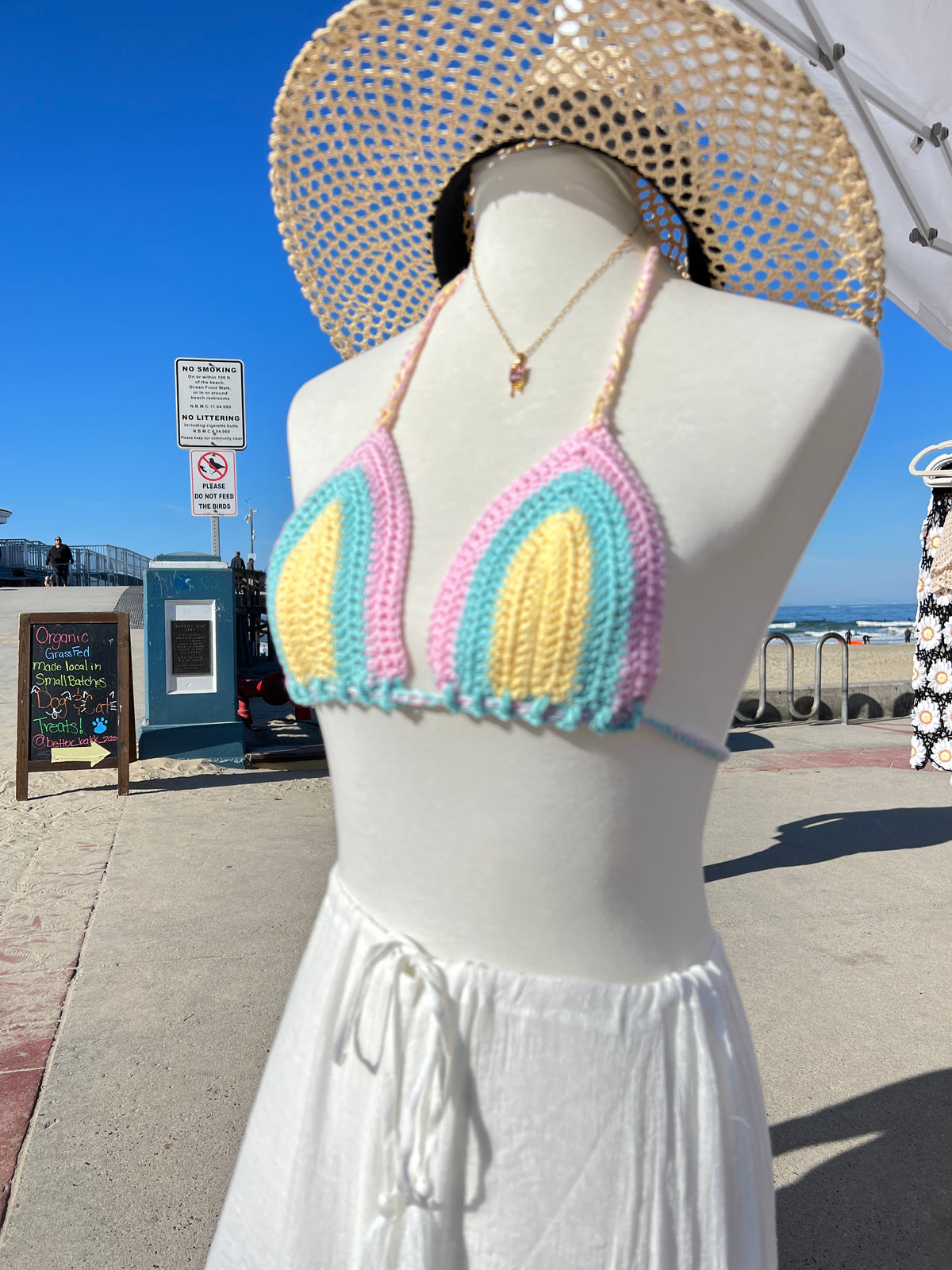 Sweet rainbow bikini top