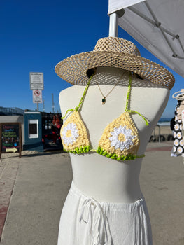 Daisy flower bikini top