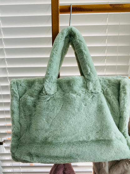 Fuzzy Tote Handbag