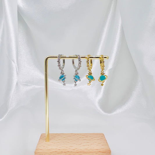 Saturn Hoop Earrings