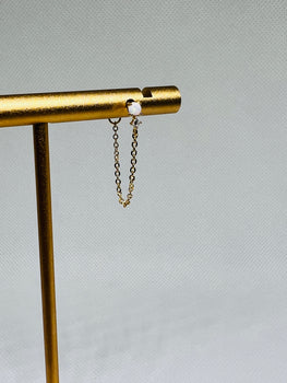 Chain Rhinestone Earrings (Gold Dipped)